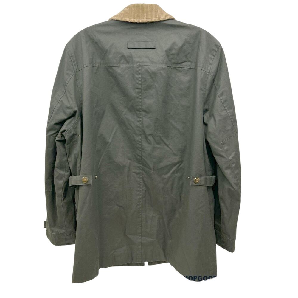 Lauren Ralph Lauren Green Cotton Barn Coat Field Jacket Corduroy Collar Plaid - Picture 5 of 5